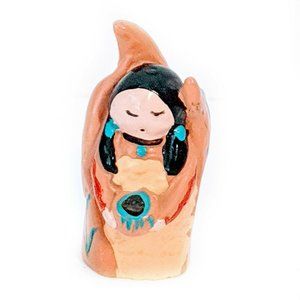 Native Tones by Maack Co Hand Painted Native American Woman Miniature Pottery Fi